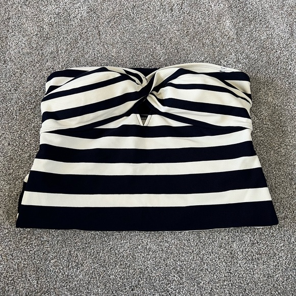 Ted Baker - Texture Stripe One-Piece Bandeau Swimsuit - Picture 4 of 6